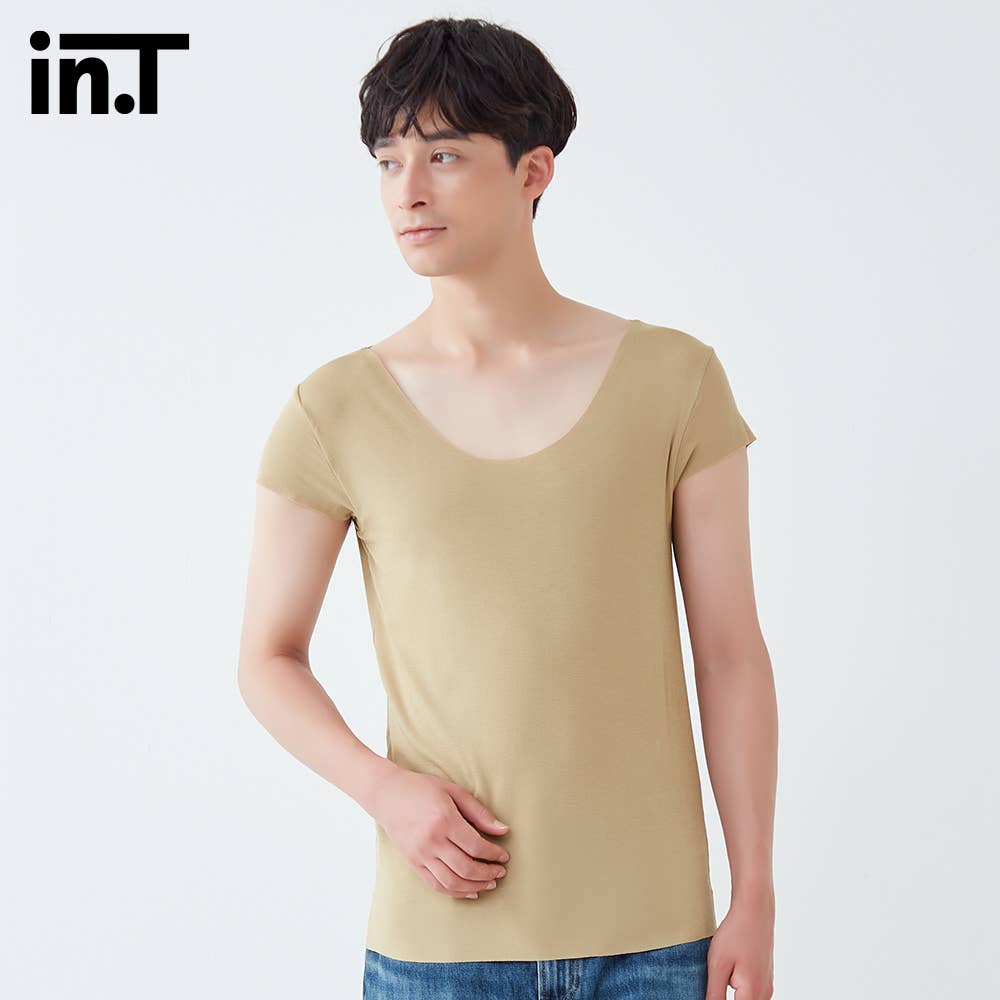 【Ｔシャツ専用(ゆったりタイプ)】汗取りパッド付きボートネックシャツ（短袖）